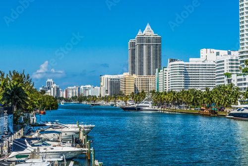 Flamingo Waterway Reflections Apartment Buildings Miami Beach Florida © Bill Perry