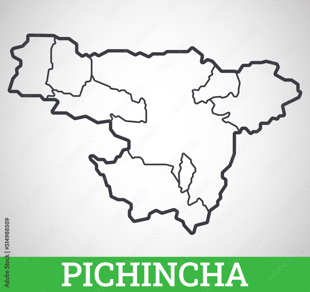 Simple outline map of Pichincha, Ecuador. Vector graphic illustration.