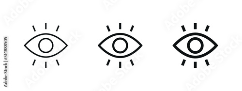 eye icon set. vision icon, see view icons - eyesight symbol - sight look sign, eye vision icon with lines