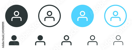 profile user icon, login account sign, male person profile avatar symbol in circle