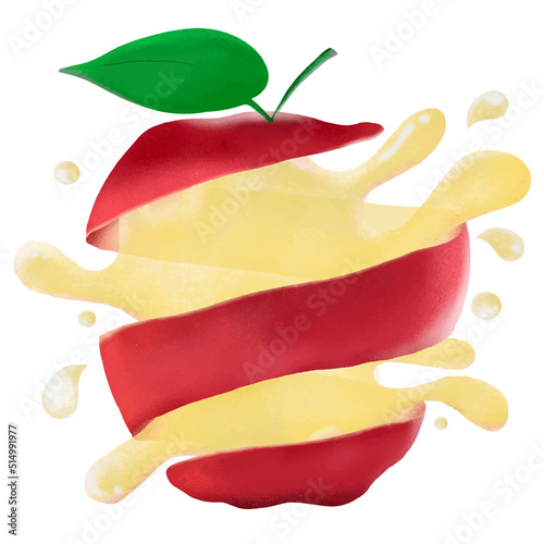 Splash apple vector illustration.
