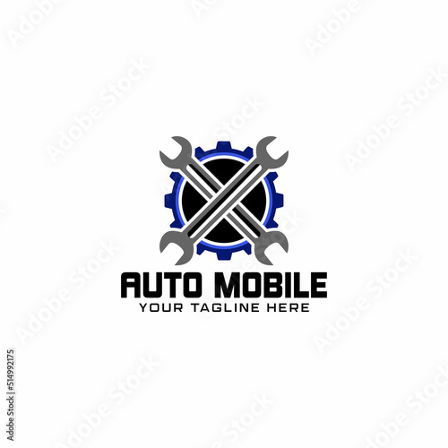 Car service retro emblem, automotive service logo concept