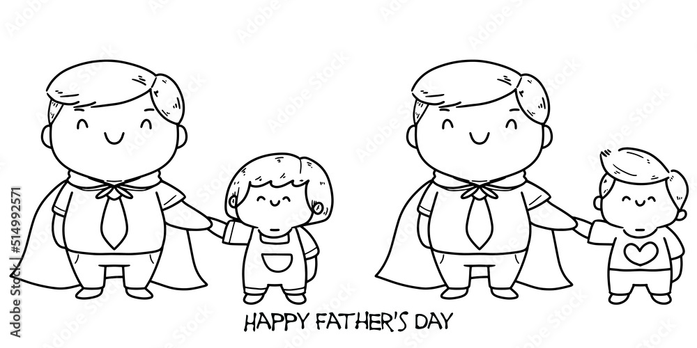 cartoon father's day cute illustration simple drawing vector cartoon father's day cute illustration simple drawing vector