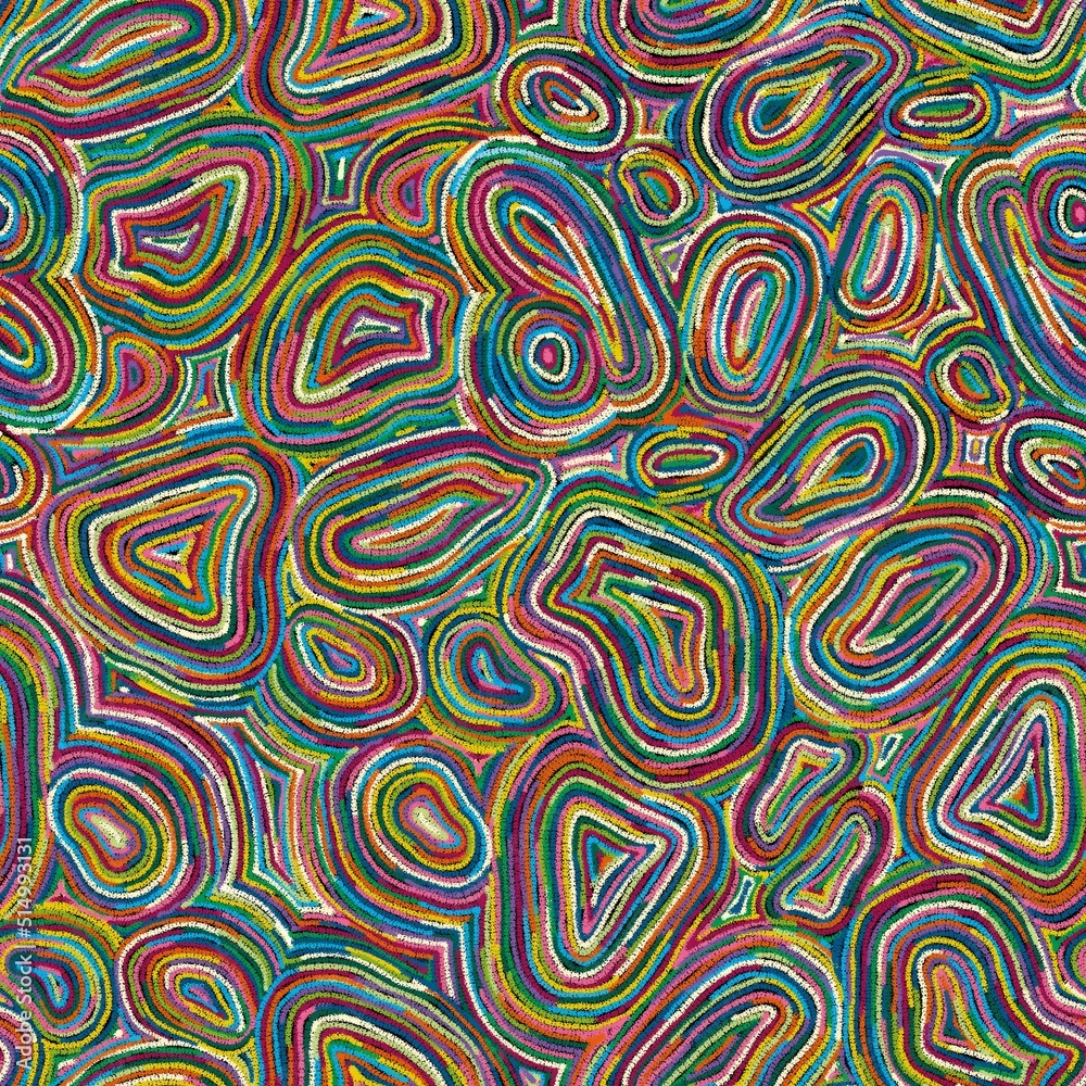 Abstract background of colorful rainbow curve lines pattern on wall decoration