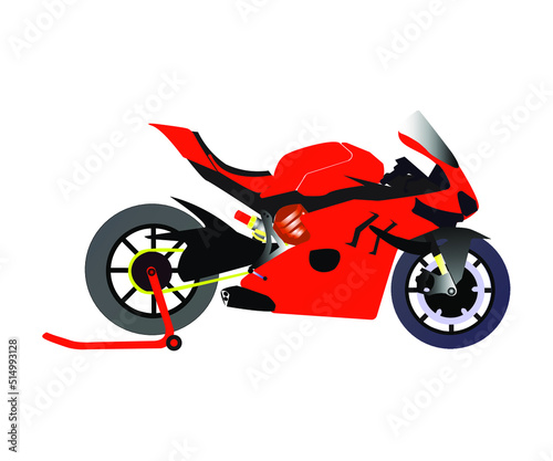 Red motor sport vector stand on paddock