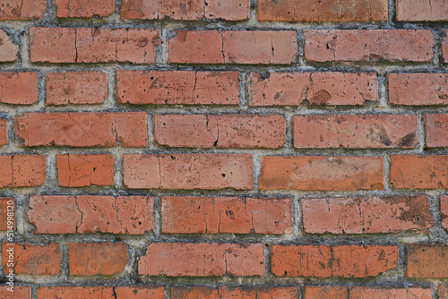 Blurred image of an old red brick wall.Texture background.