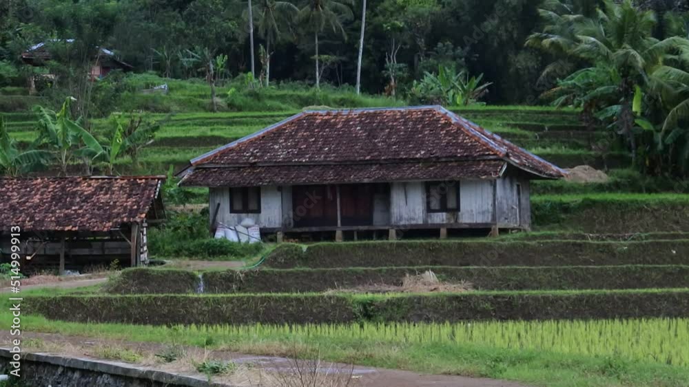 Sundanese traditional house. Indonesian culture and customs. View of Rural Agricultural and Villages of Sukabumi West Java Indonesian. Sundanese traditional house. Indonesian culture and customs. View of Rural Agricultural and Villages of Sukabumi West Java Indonesian.
