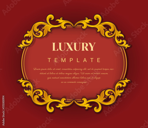 Decorative Thai traditional art frame. Elegant vector element Eastern style, place for text.