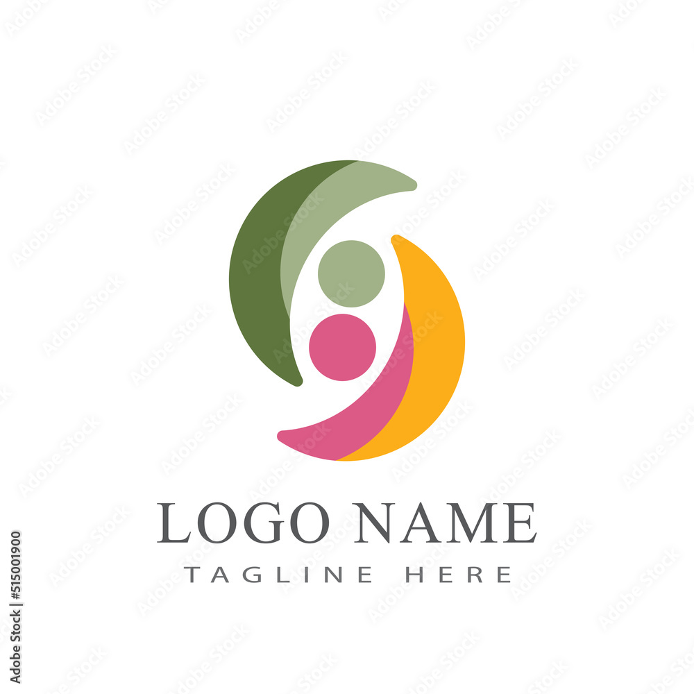 Fototapeta premium Adoption and community care Logo template vector icon