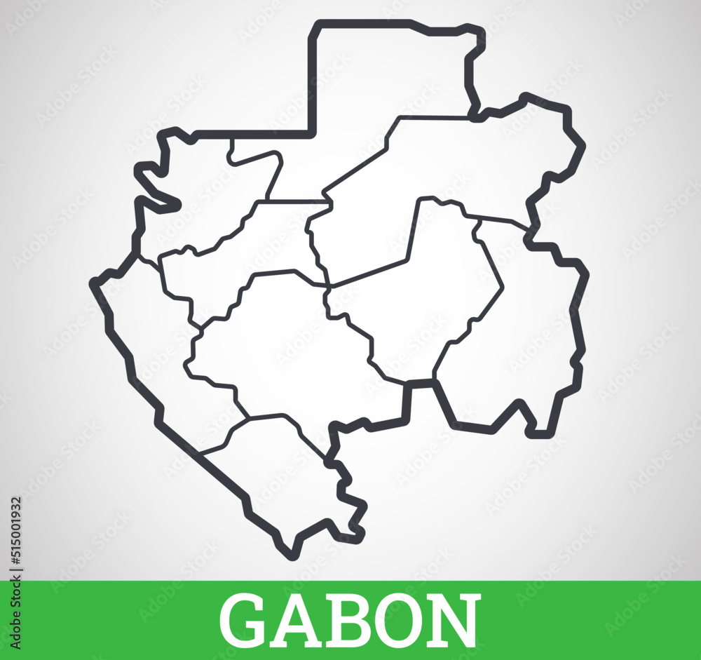 Simple outline map of Gabon. Vector graphic illustration. Simple outline map of Gabon. Vector graphic illustration.