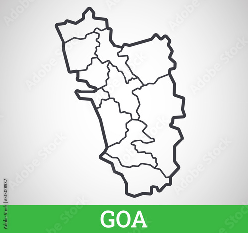 Simple outline map of Goa, India. Vector graphic illustration.