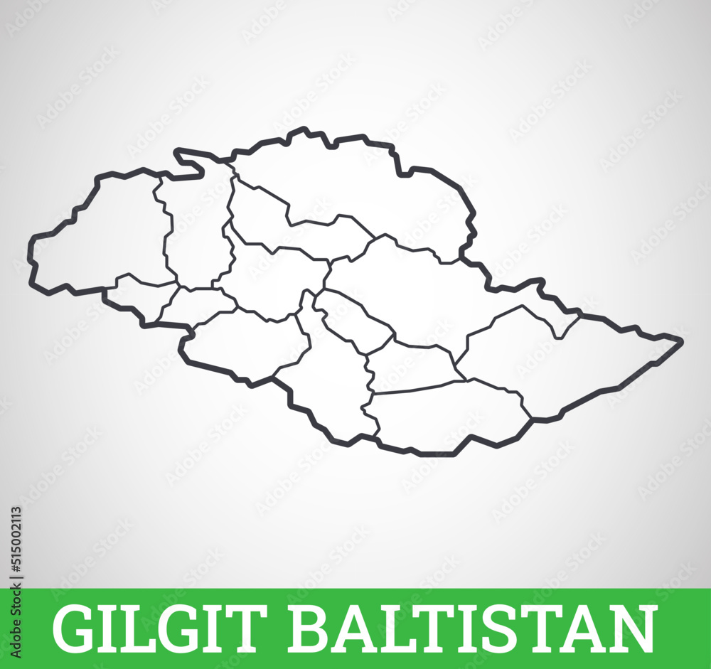 Simple outline map of Gilgit Baltistan, Pakistan. Vector graphic illustration.