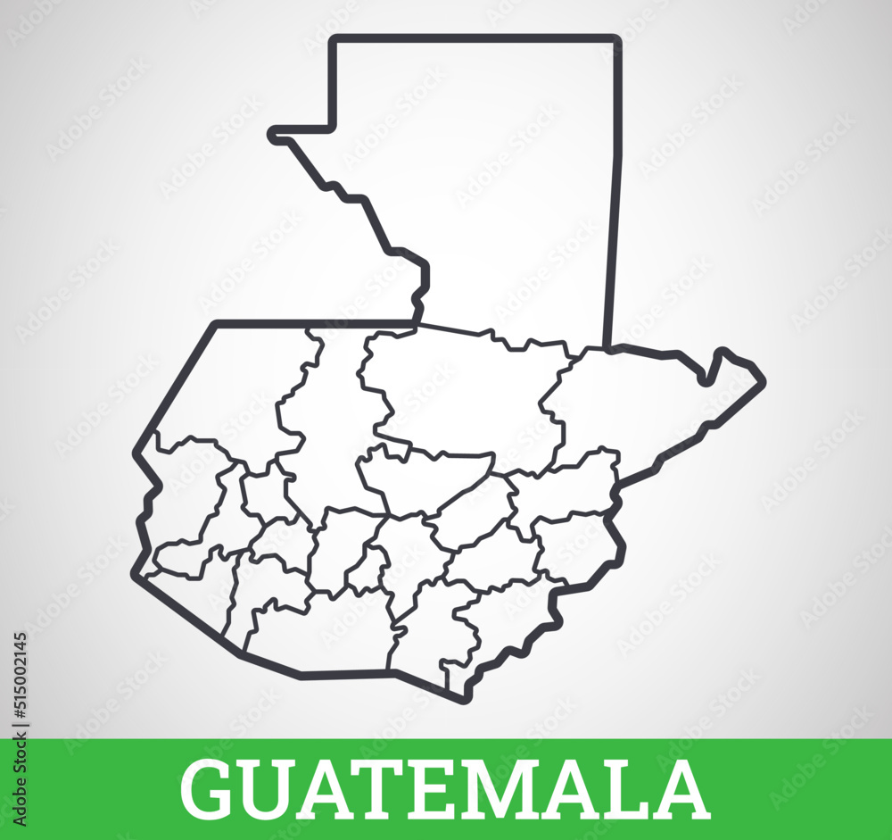 Simple outline map of Guatemala. Vector graphic illustration.