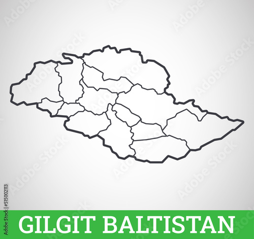 Simple outline map of Gilgit Baltistan  Pakistan. Vector graphic illustration.