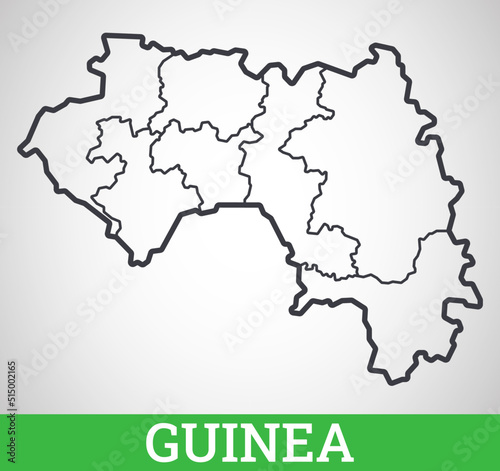 Simple outline map of Guinea. Vector graphic illustration.
