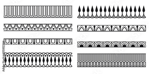 Decorative seamless borders vintage geometric design elements set