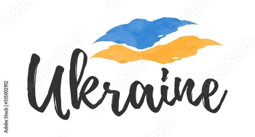 background with flag. Support Ukraine. I stand with Ukraine. Supporting Hand. Peace to Ukraine. Support Ukraine sign. War in Ukraine concept.