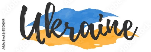 background with flag. Support Ukraine. I stand with Ukraine. Supporting Hand. Peace to Ukraine. Support Ukraine sign. War in Ukraine concept.