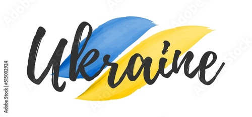 background with flag. Support Ukraine. I stand with Ukraine. Supporting Hand. Peace to Ukraine. Support Ukraine sign. War in Ukraine concept.