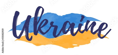 background with flag. Support Ukraine. I stand with Ukraine. Supporting Hand. Peace to Ukraine. Support Ukraine sign. War in Ukraine concept.