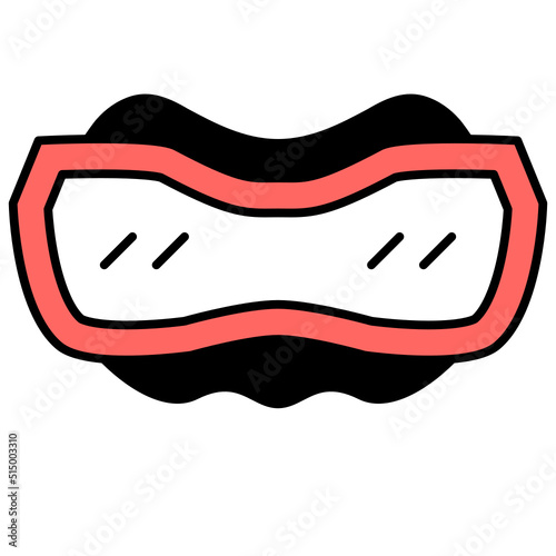 mask thin outline with saturated color icon