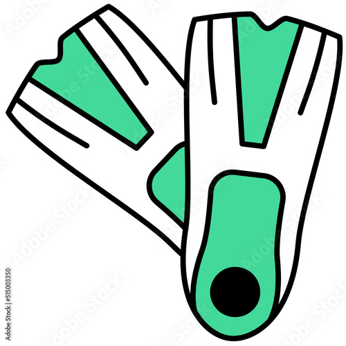 fin thin outline with saturated color icon