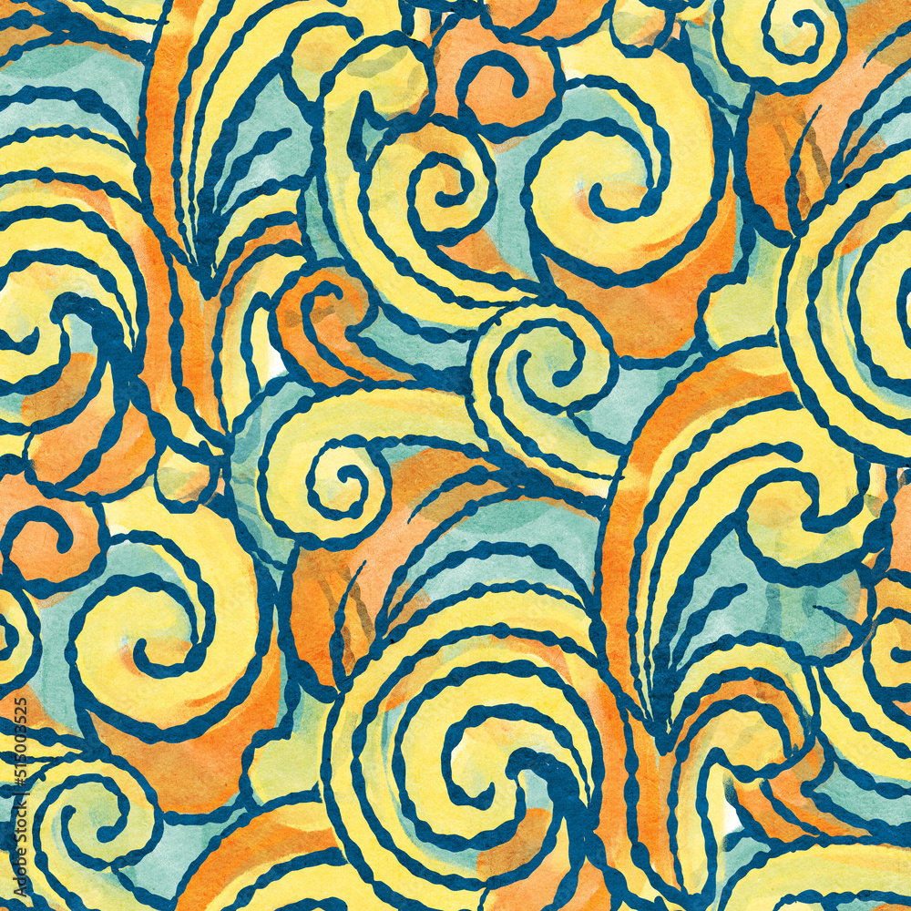 Seamless pattern with multicolor Paisley print Seamless pattern with multicolor Paisley print