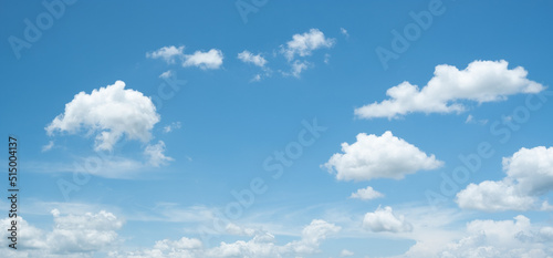 Many small clouds in blue sky.Summer cloudy.White clouds floating in the sky