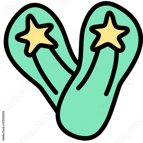flip flop filled color icon