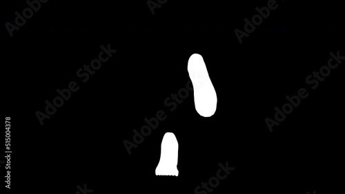 Running shoes isolated on white, front view, realtime seamless loop, luma matte included, 3D animation in ProRes 4K UHD