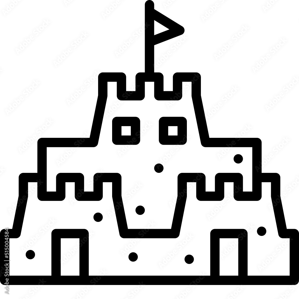 sandcastle black outline icon sandcastle black outline icon