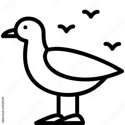 seagull black outline icon