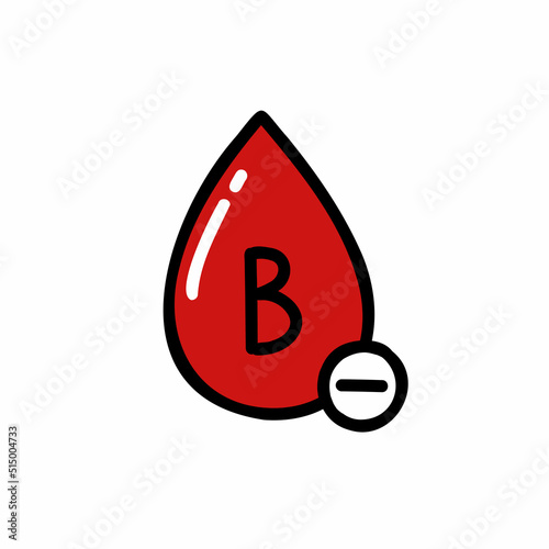 blood type doodle icon, vector color line illustration