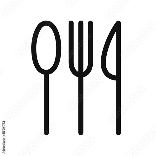 Cutlery icon vector line style black color isolated on white background 10 eps