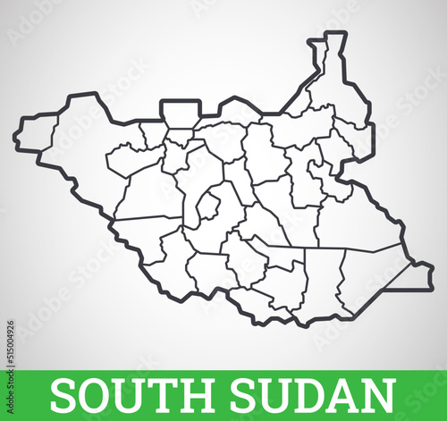 Simple outline map of South Sudan. Vector graphic illustration. photo