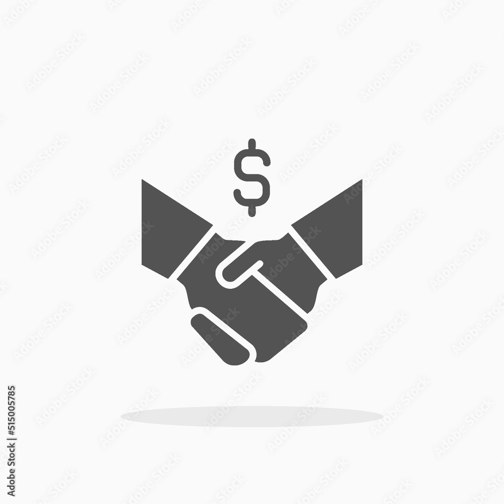 Deal Handshake glyph icon. Can be used for digital product, presentation, print design and more. Deal Handshake glyph icon. Can be used for digital product, presentation, print design and more.