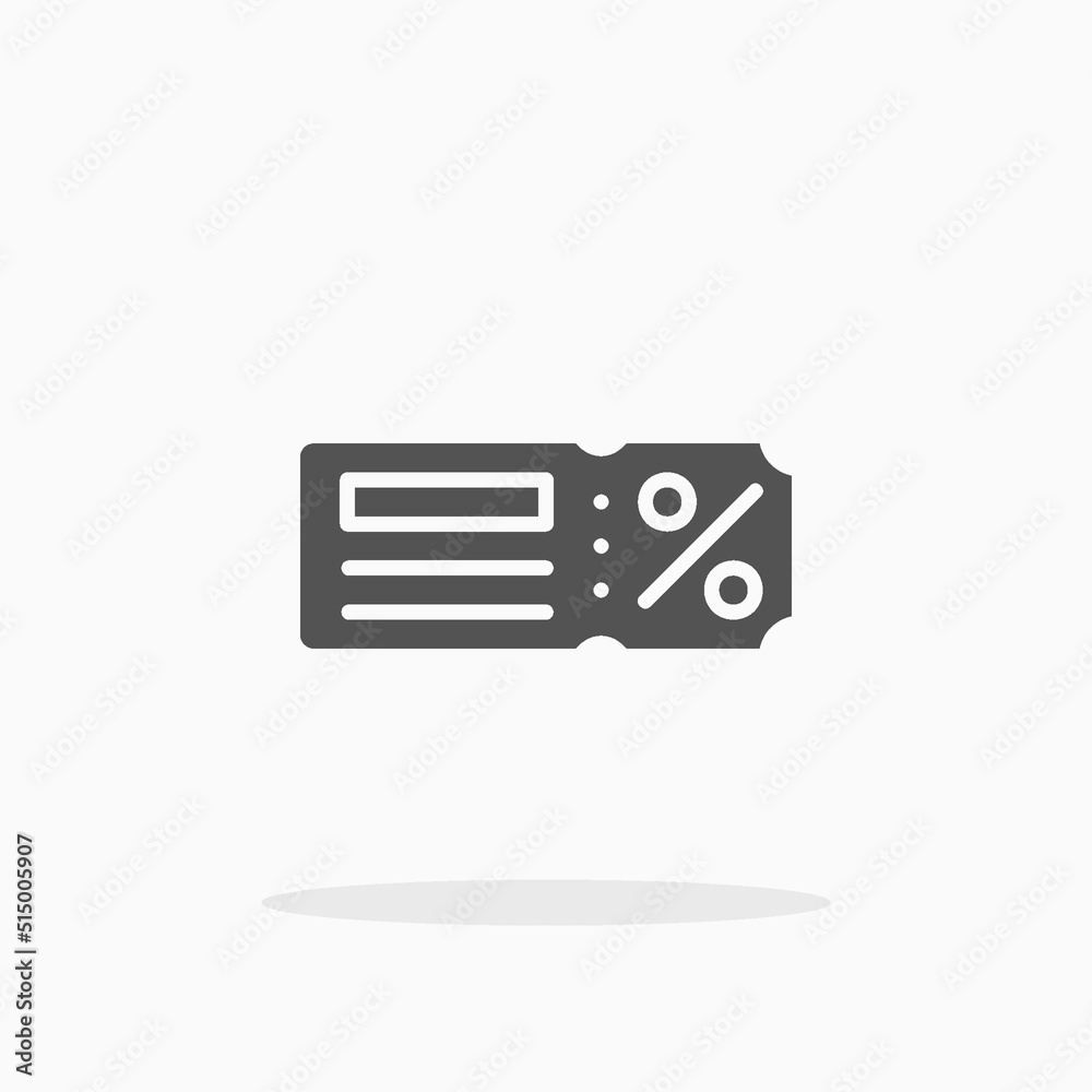 Coupon Discount glyph icon. Can be used for digital product, presentation, print design and more.