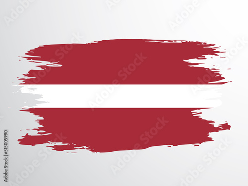 Flag of Latvia painted by brush.