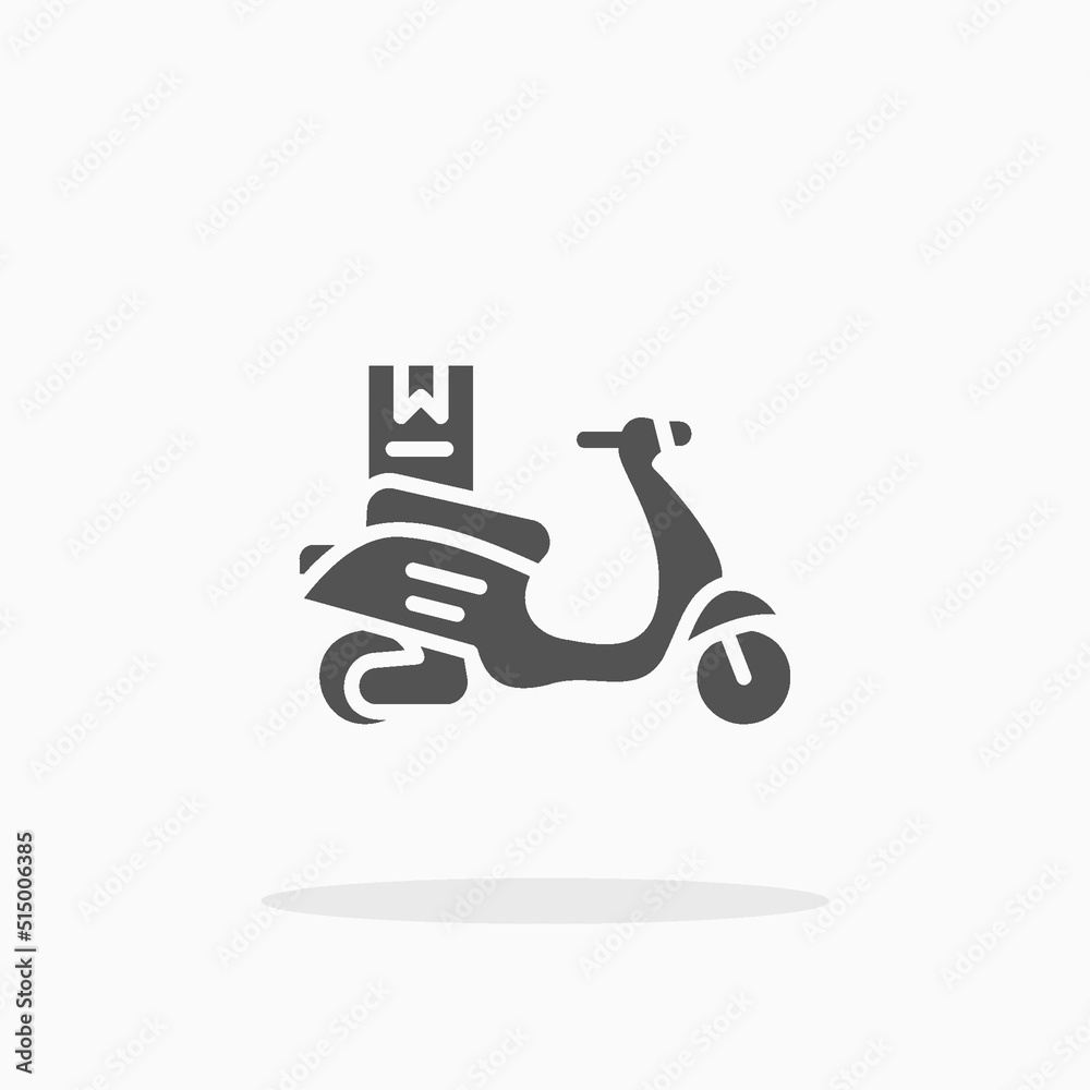 Motorcycle Delivery Package glyph icon. Can be used for digital product, presentation, print design and more. Motorcycle Delivery Package glyph icon. Can be used for digital product, presentation, print design and more.