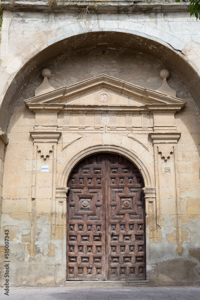 Fototapeta premium Urban details of Belorado, a small town, a passage for pilgrims on the Camino de Santiago.