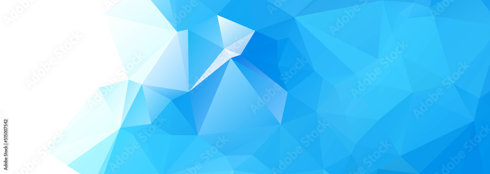 Fototapeta premium Modern blue low poly triangle shapes banner background