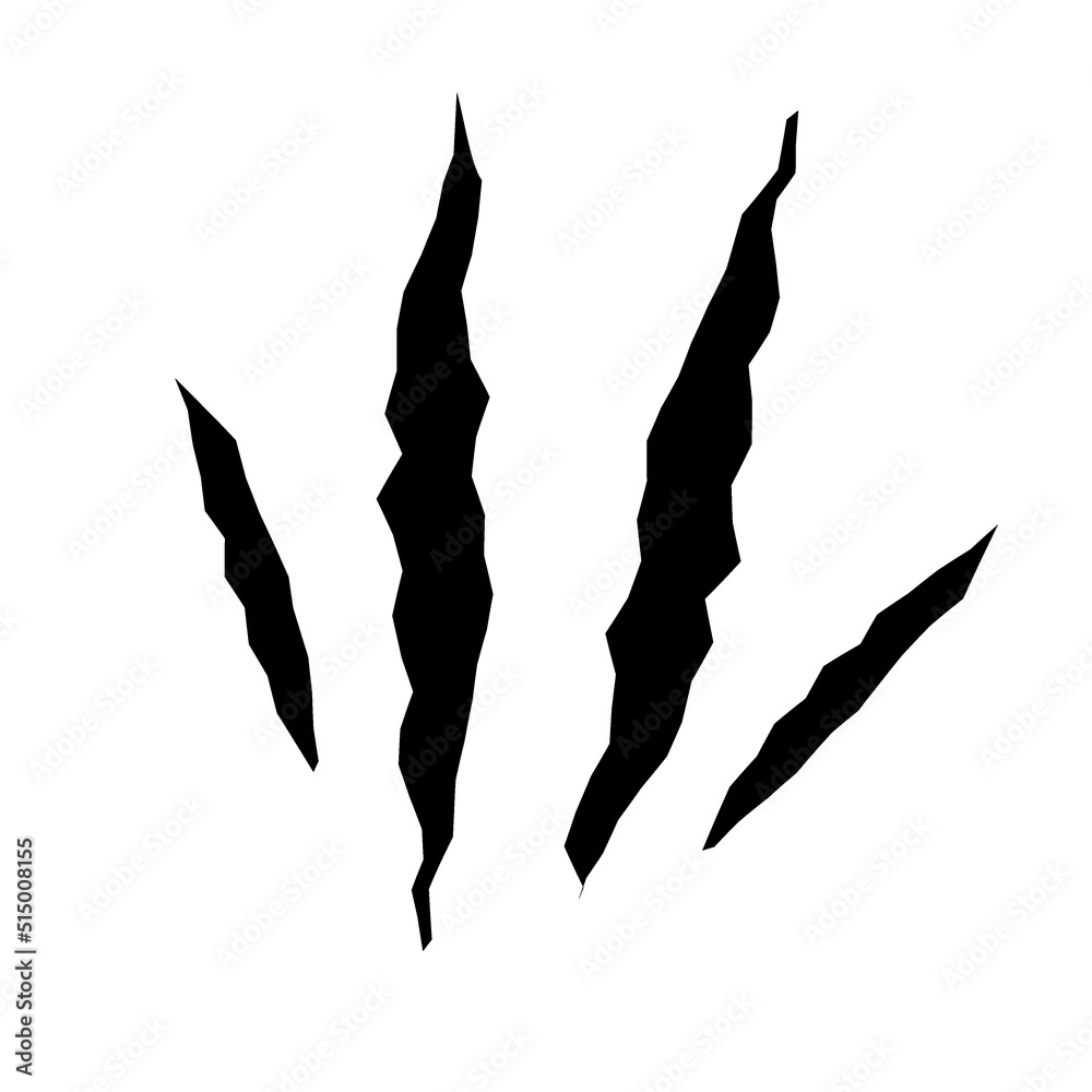 Cat scratches. Black claws animal scratch, Torn paper. Cat claws trace. Vector illustration on