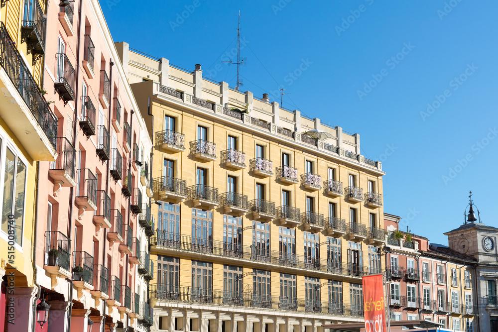 Obraz premium Streets of the city of Burgos, Castilla-Leon, Spain; monuments and classical city windows
