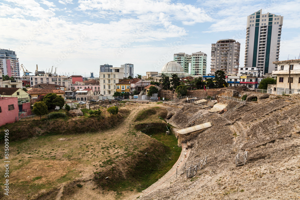 Durres, Albania. Durres was called Dyrrachium during the Roman times. Ruins of the Roman amphitheatre in the centre of Durres Durres, Albania. Durres was called Dyrrachium during the Roman times. Ruins of the Roman amphitheatre in the centre of Durres
