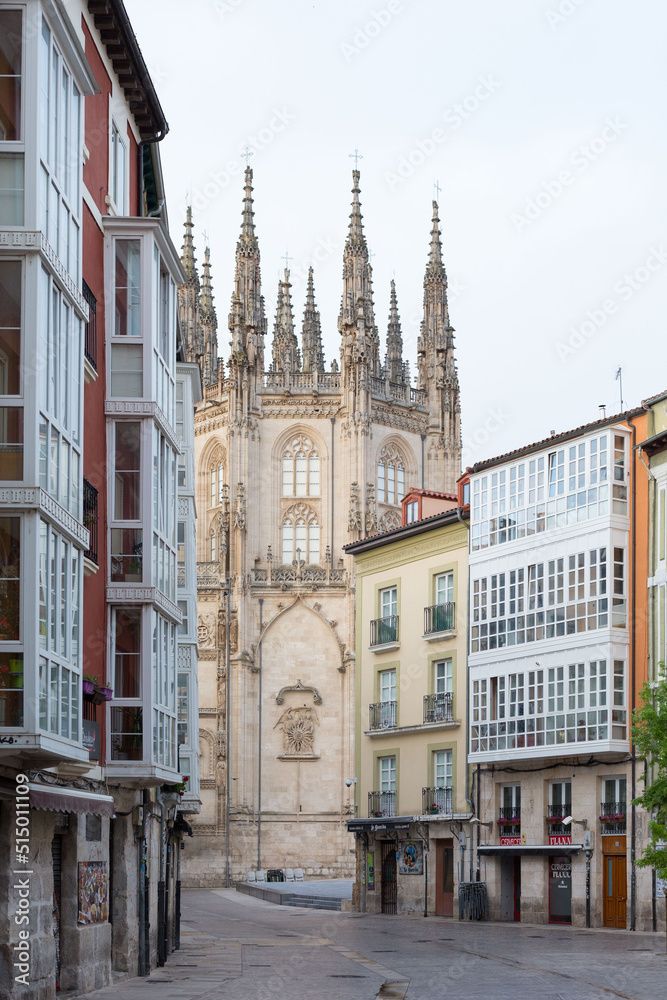Exterior view of the gothic cathedral of Burgos, Castilla León, Spain.