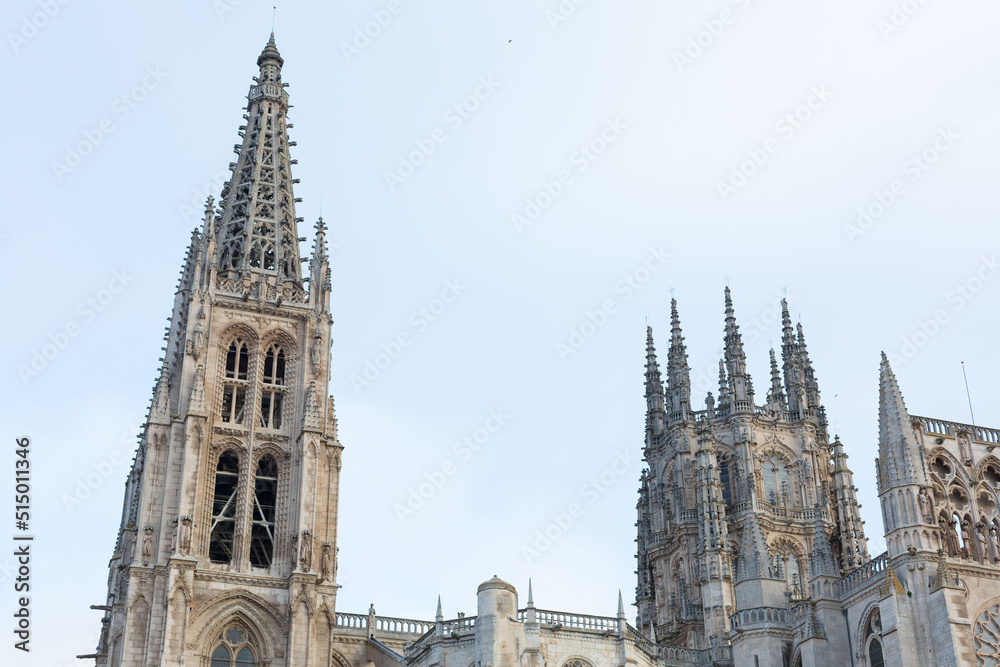 Fototapeta premium Exterior view of the gothic cathedral of Burgos, Castilla León, Spain.