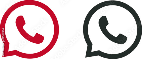 Whatsapp icon button in black and red