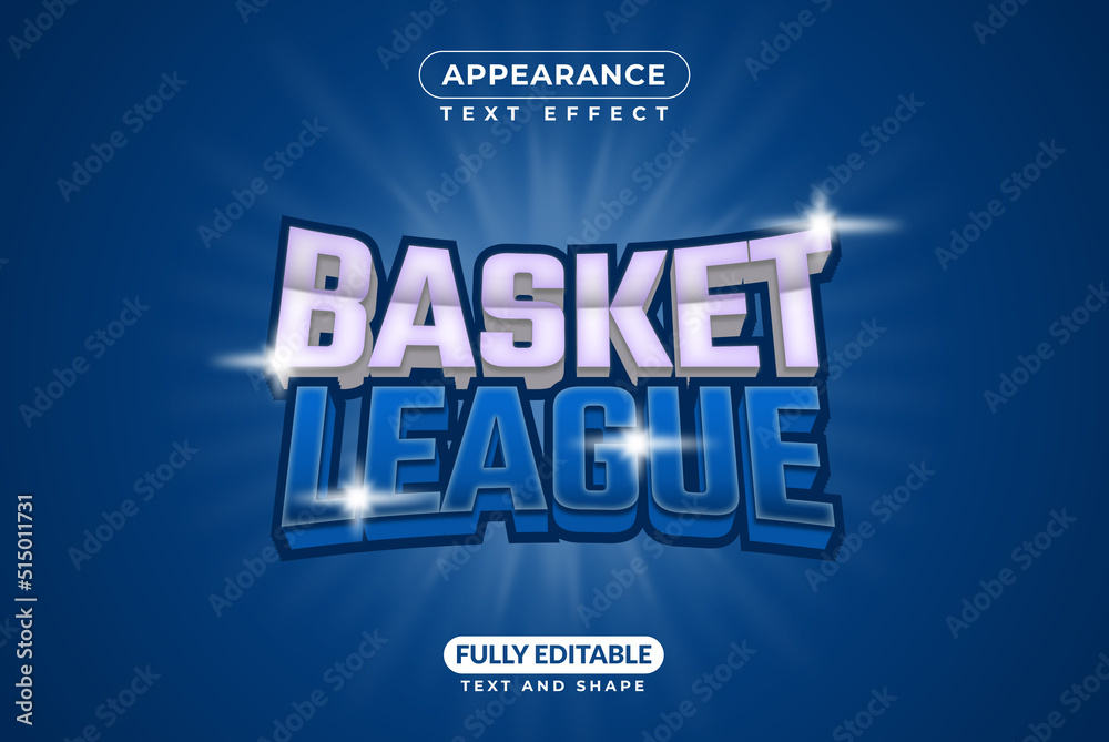 Obraz premium Editable text effect appearance basket league champion battle football sport