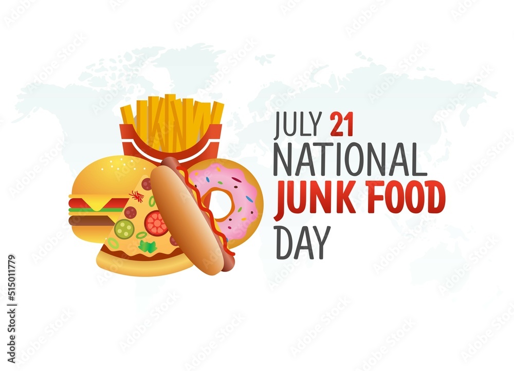 vector graphic of national junk food day good for national junk food day celebration. flat