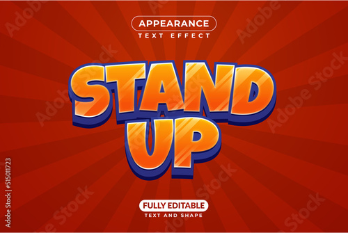 Editable text effect appearance stand up comedy funny laugh comic style